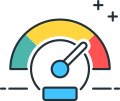 Lightning fast web hosting speed icon for optimized website performance
